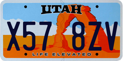 UT license plate X578ZV