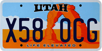 UT license plate X580CG