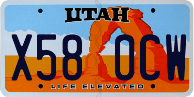 UT license plate X580CW