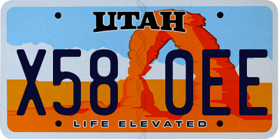 UT license plate X580EE