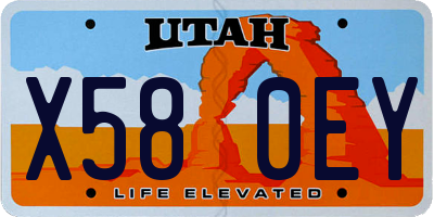 UT license plate X580EY
