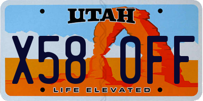 UT license plate X580FF