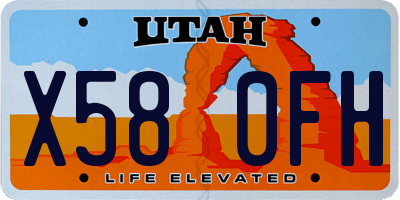 UT license plate X580FH