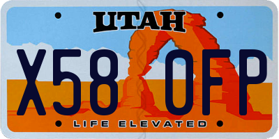 UT license plate X580FP