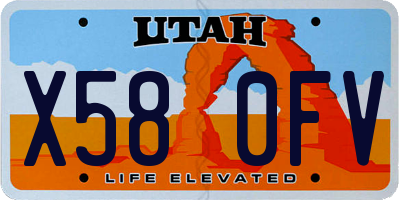 UT license plate X580FV