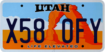 UT license plate X580FY