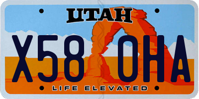 UT license plate X580HA