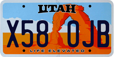 UT license plate X580JB
