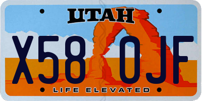 UT license plate X580JF