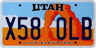 UT license plate X580LB