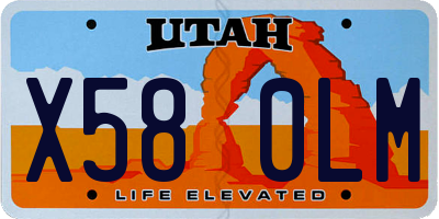 UT license plate X580LM