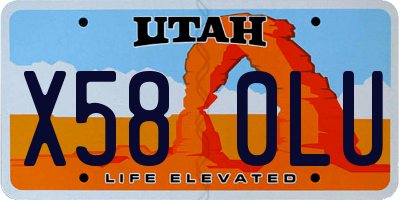 UT license plate X580LU