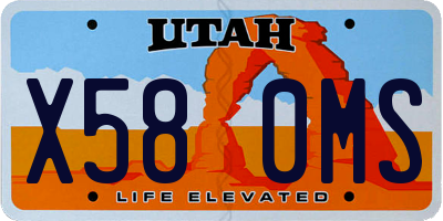 UT license plate X580MS