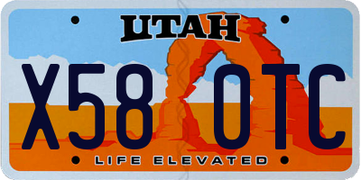 UT license plate X580TC