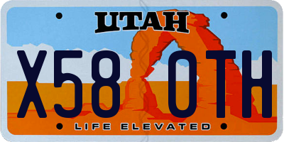UT license plate X580TH