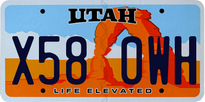 UT license plate X580WH