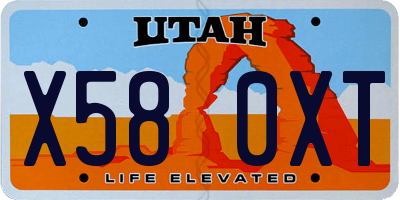 UT license plate X580XT