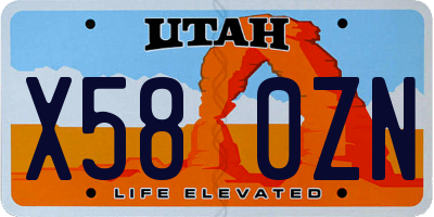 UT license plate X580ZN