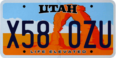 UT license plate X580ZU