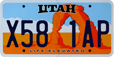 UT license plate X581AP