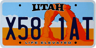 UT license plate X581AT