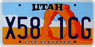 UT license plate X581CG