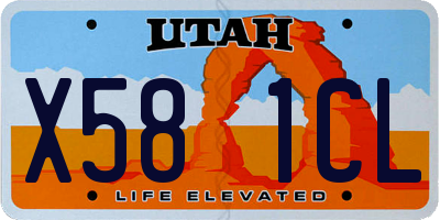 UT license plate X581CL