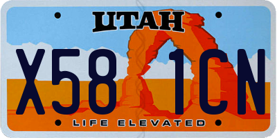UT license plate X581CN