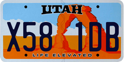 UT license plate X581DB