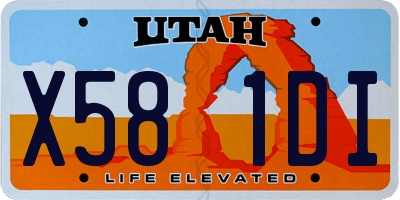 UT license plate X581DI