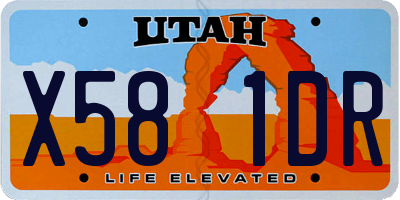 UT license plate X581DR