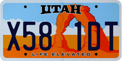 UT license plate X581DT