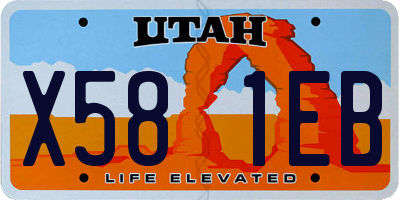 UT license plate X581EB