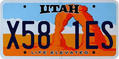 UT license plate X581ES