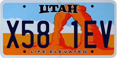 UT license plate X581EV