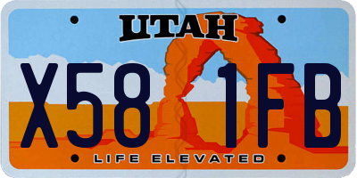 UT license plate X581FB