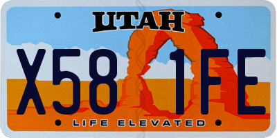 UT license plate X581FE