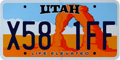 UT license plate X581FF