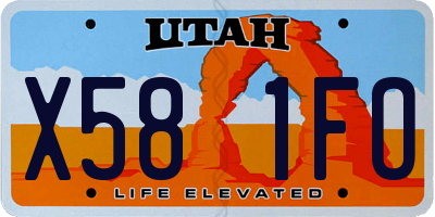UT license plate X581FO