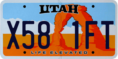 UT license plate X581FT