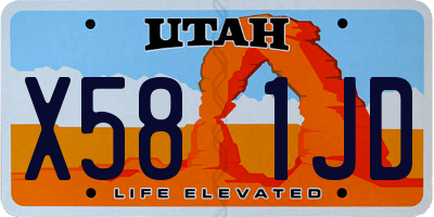 UT license plate X581JD