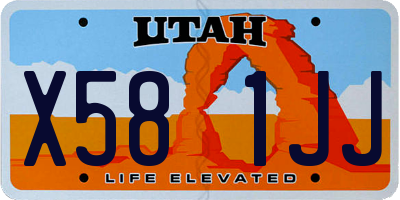 UT license plate X581JJ