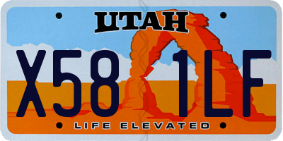 UT license plate X581LF