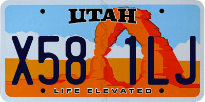 UT license plate X581LJ