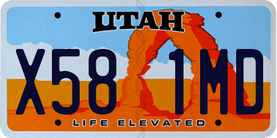UT license plate X581MD