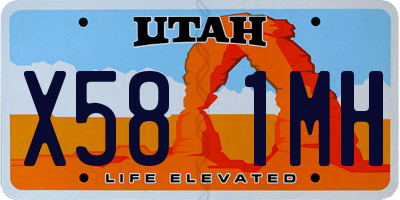 UT license plate X581MH