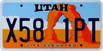 UT license plate X581PT