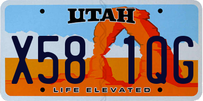 UT license plate X581QG