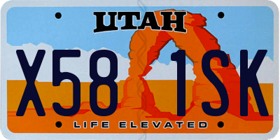 UT license plate X581SK