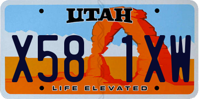 UT license plate X581XW